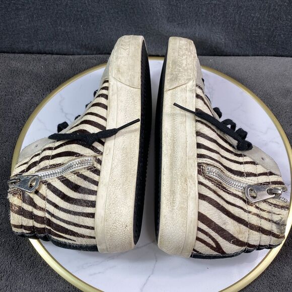 Vintage Havana High Top Gladice Zebra Stud Pink Sneakers Women’s 8 Zipper LaceUp - Picture 6 of 15